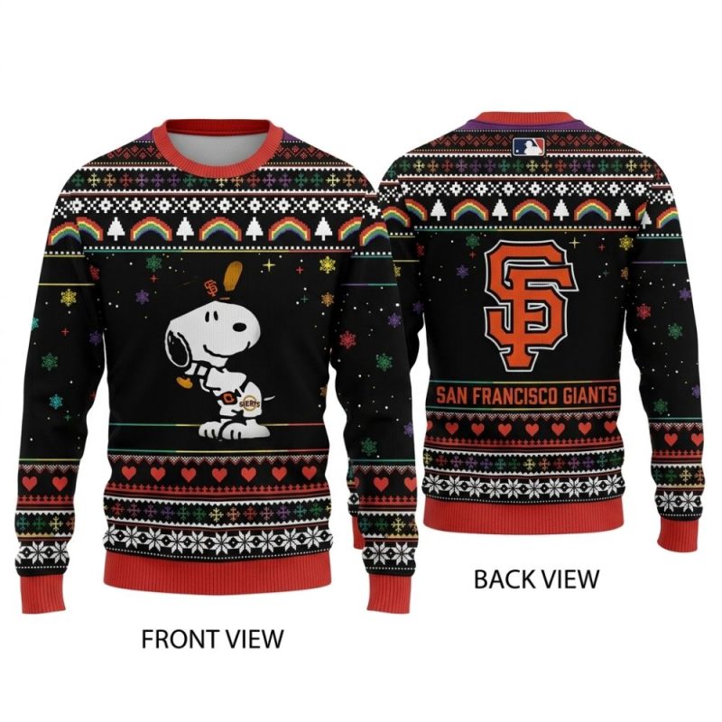 Snoopy Christmas San Francisco Giants Pattern Ugly Sweater 1.Jpg