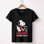 Snoopy Cleveland Cavaliers If You Dont Like Cavaliers Kiss My Endzone 6 Womens V Neck