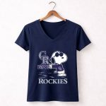 Snoopy Colorado Rockies Love 5 Womens V Neck.jpg