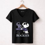 Snoopy Colorado Rockies Love 7 Womens V Neck.jpg
