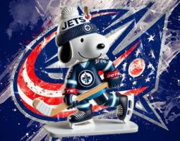 Snoopy Columbus Blue Jackets Banner