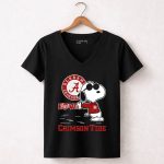 Snoopy Crimson Tide Alabama Love 7 Womens V Neck