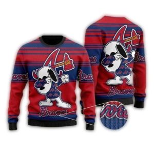 Snoopy Dabbing Atlanta Braves Christmas Ugly Sweater 1.jpg