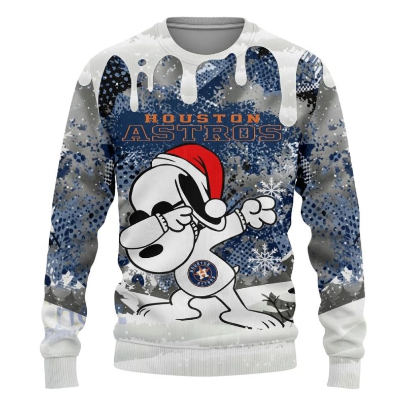 Snoopy Dabbing Christmas Houston Astros Ugly Sweater 1.Jpg