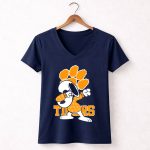 Snoopy Dabbing Clemson Tigers Paw Prints 5 Womens V Neck.jpg