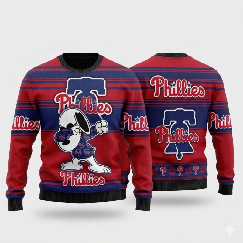 Snoopy Dabbing Philadelphia Phillies Ugly Sweater 1.Jpg