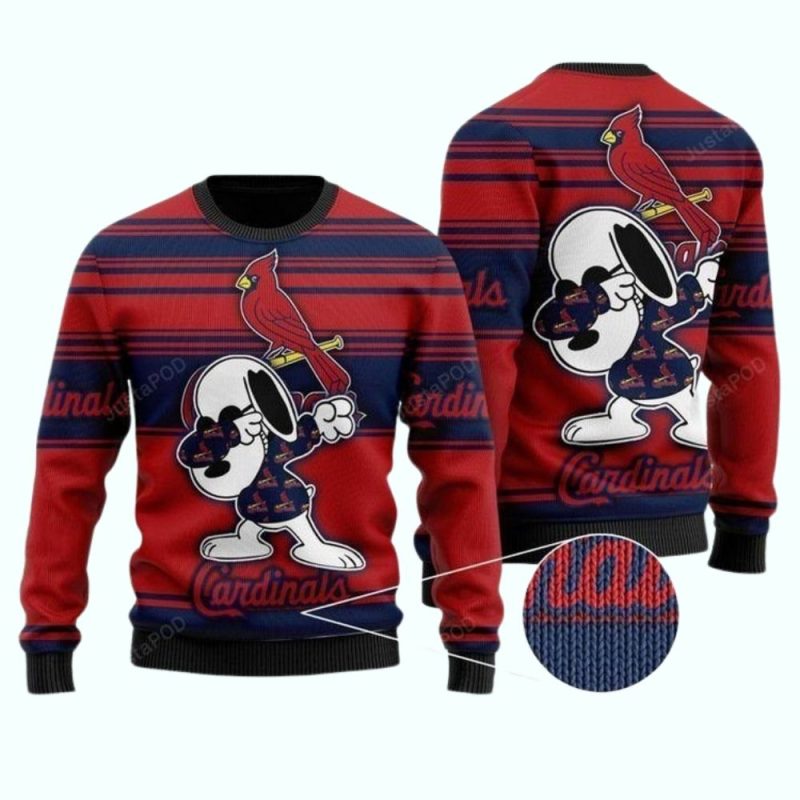 Snoopy Dabbing St Louis Cardinals Ugly Sweater 1.Jpg