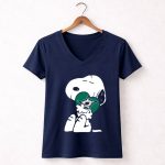 Snoopy Dallas Stars Hugging Hockey 5 Womens V Neck.jpg