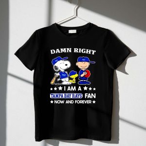 Snoopy Damn right I am a Tampa Bay Rays fan now and forever 1 T Shirt.jpg
