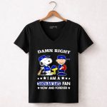 Snoopy Damn right I am a Tampa Bay Rays fan now and forever 7 Womens V Neck.jpg