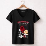 Snoopy Dance What A Wonderful Day Sooners Win Horns Lose 7 Womens V Neck.jpg