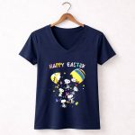 Snoopy Dance With Happy Easter Day 5 Womens V Neck