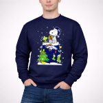 Snoopy Denver Broncos Christmas With Woodstock And Presents 3 Sweatshirt