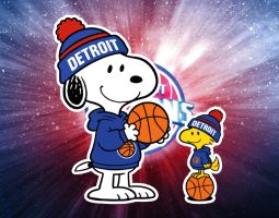 Snoopy Detroit Pistons Banner