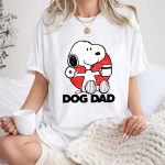 Snoopy Dog Dad Donut and Coffee Graphic 1 T Shirt