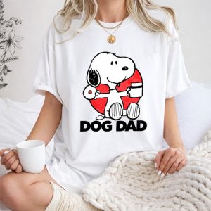 Snoopy Dog Dad Donut and Coffee Graphic 1 T Shirt
