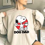 Snoopy Dog Dad Donut and Coffee Graphic 3 Sweatshirt