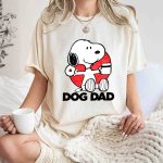 Snoopy Dog Dad Donut and Coffee Graphic T Shirt 7