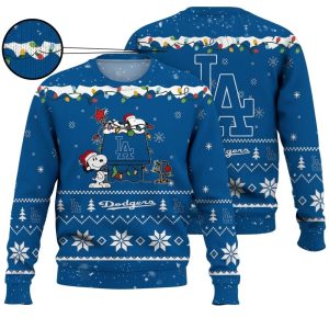 Snoopy Dog House LA Dodgers Christmas Ugly Sweater 1.jpg