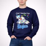 Snoopy Drive Car Los Angeles Dodgers Autism Accept Understand Love 3 Sweatshirt