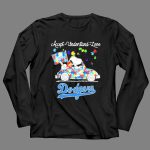 Snoopy Drive Car Los Angeles Dodgers Autism Accept Understand Love 4 Long Sleeves
