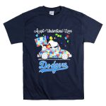Snoopy Drive Car Los Angeles Dodgers Autism Accept Understand Love T Shirt 7