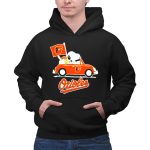 Snoopy Driving Red Car with Baltimore Orioles Flag and Orioles Text 2 Hoodie