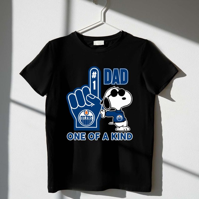 Snoopy Edmonton Oilers 1 Dad One Of A Kind 1 T Shirt.jpg