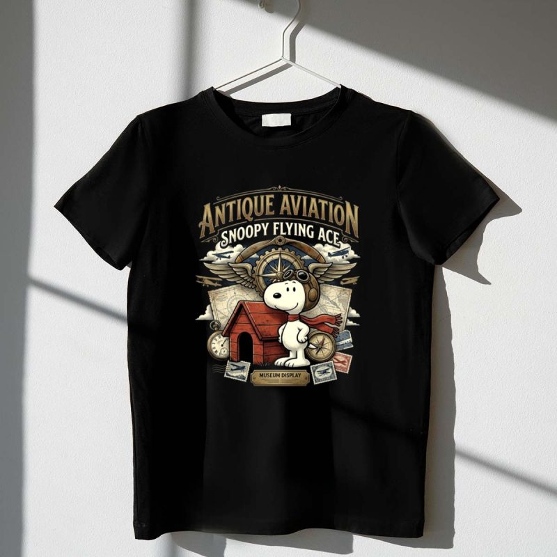 Snoopy Flying Ace Antique Aviation Graphic 1 T Shirt.jpg