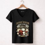 Snoopy Flying Ace Antique Aviation Graphic 7 Womens V Neck.jpg