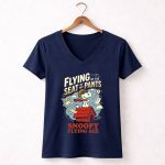 Snoopy Flying Ace Flying By The Seat Of My Pants 5 Womens V Neck.jpg