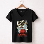 Snoopy Flying Ace Flying By The Seat Of My Pants 7 Womens V Neck.jpg