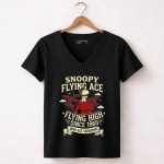 Snoopy Flying Ace Flying High Since 1965 WWI Ace Squadron 7 Womens V Neck.jpg