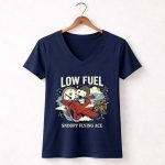 Snoopy Flying Ace Low Fuel High Spirit 5 Womens V Neck.jpg