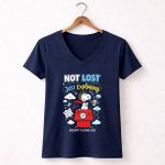 Snoopy Flying Ace Not Lost Just Exploring 5 Womens V Neck.jpg