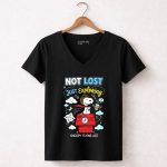 Snoopy Flying Ace Not Lost Just Exploring 7 Womens V Neck.jpg