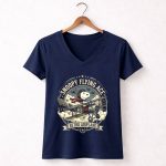 Snoopy Flying Ace Retro Airplane 5 Womens V Neck.jpg