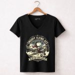 Snoopy Flying Ace Retro Airplane 7 Womens V Neck.jpg