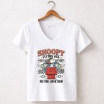 Snoopy Flying Ace Retro Aviation 5 Womens V Neck.jpg