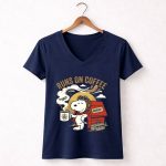 Snoopy Flying Ace Runs On Coffee 5 Womens V Neck.jpg