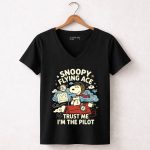 Snoopy Flying Ace Trust Me Im The Pilot 7 Womens V Neck.jpg