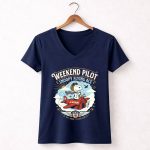 Snoopy Flying Ace Weekend Pilot 5 Womens V Neck.jpg