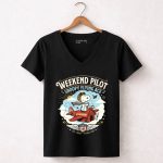 Snoopy Flying Ace Weekend Pilot 7 Womens V Neck.jpg