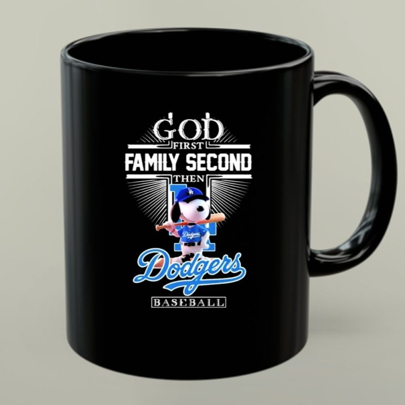 Snoopy God First Family Second Then Los Angeles Dodgers Baseball 1 Mug 1.Jpg