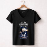 Snoopy God first family second then Detroit Tigers 7 Womens V Neck.jpg