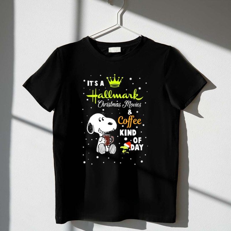 Snoopy Hallmark Christmas Movies And Coffee Kind Of Day Snowflakes 1 T Shirt 1.Jpg