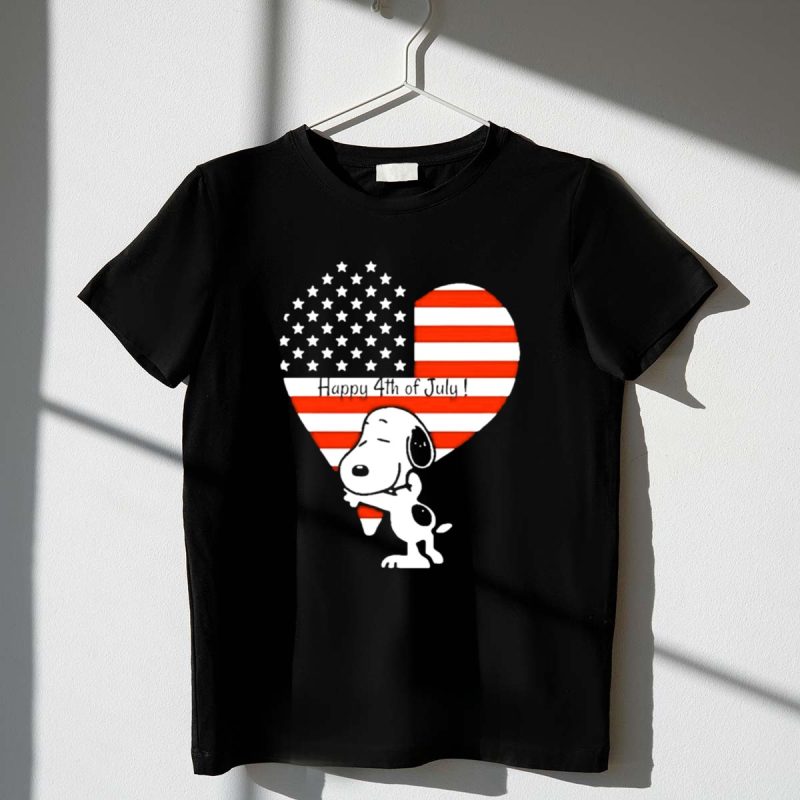 Snoopy Happy 4Th Of July Heart American Flag 1 T Shirt