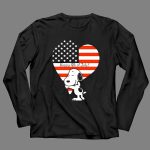 Snoopy Happy 4th of July Heart American Flag 4 Long Sleeves