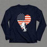 Snoopy Happy 4th of July Heart American Flag 6 Long Sleeves