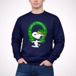 Snoopy Happy St Patricks Day with Shamrocks and Green Hat 3 Sweatshirt